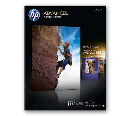 Carta fotografica lucida 13 x 18 cm - senza margini Advanced - conf. da 25 Fogli - Hp - Q8696A - 882780349643 - DMwebShop