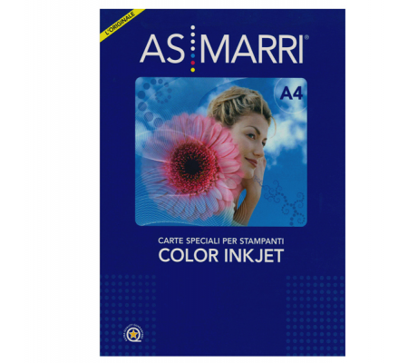 Carta fotografica - per inkjet - A4 - 180 gr - 50 fogli - effetto lucido - bianco - As Marri - 8103 - 8023927081039 - DMwebShop