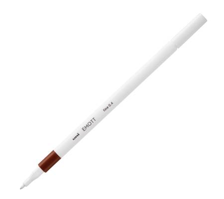 Fineliner Emott - tratto 0,4 mm - marrone - conf. 10 pezzi - Uni Mitsubishi - M PEM-SY M - 4902778241226 - DMwebShop