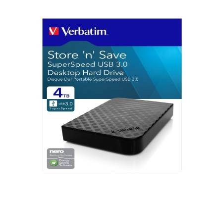 HDD Esterno USB 3.0 - 3.5 - 4 Tb - Verbatim - 47685 - 23942476856 - DMwebShop