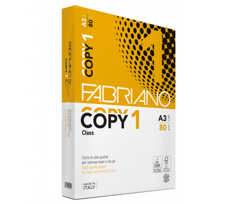 Carta copy1 class - A3 - 80 gr - bianco - conf. 500 fogli - Fabriano - 42029742 - DMwebShop