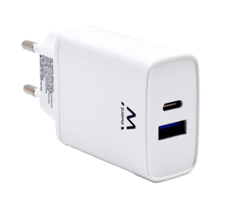 Caricabatterie rapido - 2 porte - USB-C e USB-A da 20W - Eminent - Ewent - 486622641 - DMwebShop