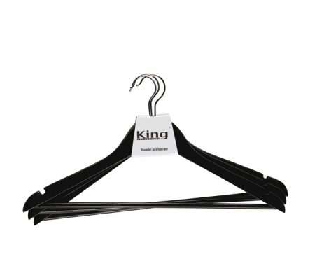 Grucce - legno - 45 x 23 x 1,2 cm - nero - conf. 3 pezzi - King Collection - G1781003/N - DMwebShop