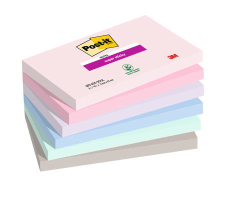 Blocco Post it Super Sticky 655-6SS-SOUL - 76 x 127 mm - colori Soulful - 90 fogli - conf. 6 pezzi - Post-it - 7100259202 - 4054596926462 - DMwebShop