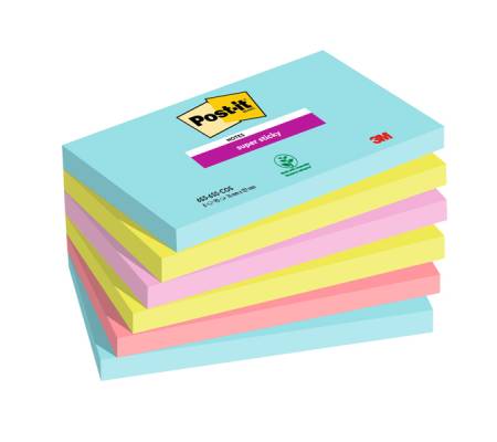 Blocco Super Sticky - 655-6SS-COS - 76 x 127 mm - 90 fogli - colori Cosmic - conf. 6 pezzi - Post-it - 7100242784 - 76308871673 - DMwebShop