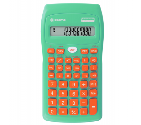 Calcolatrice scientifica - BeColor - 10+2 cifre - verde acqua - tasti arancione - Osama - OS 134BC VAM - 8007404258718 - DMwebShop