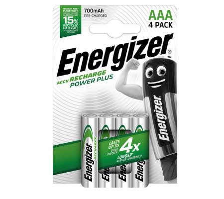 Pile AAA Power Plus - ricaricabili - blister 4 pezzi - Energizer - E300850300 - 7638900417005 - DMwebShop