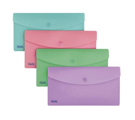 Buste con bottone - PPL - 9,9 x 21 cm - colori assortiti Pastel - conf. 5 pezzi - Favorit - 400151719 - 3045050459542 - DMwebShop