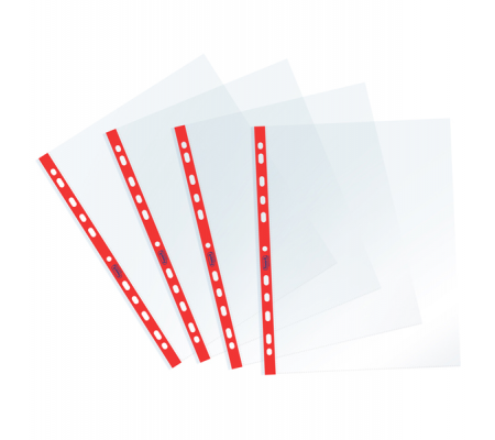 Buste forate Sprint con banda liscia - 22 x 30 cm - rosso - conf. 25 pezzi - Favorit - 400159688 - 8006779044414 - DMwebShop