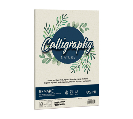 Carta Calligraphy Nature Remake - A4 - 250 gr - perla - conf. 50 fogli - Favini - A690564 - 8007057671711 - DMwebShop