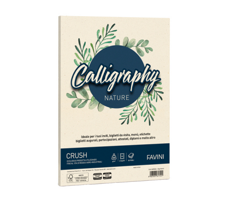 Carta Calligraphy Nature Crush - A4 - 200 gr - alga - conf. 50 fogli - Favini - A69Q344 - 8007057617221 - DMwebShop