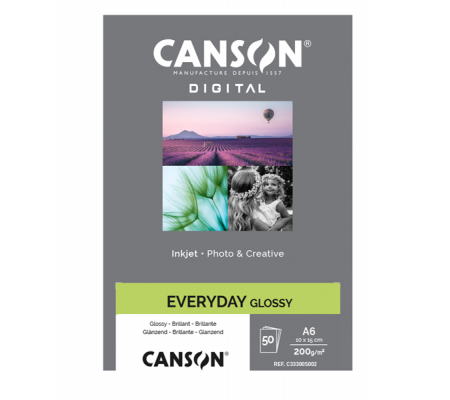 Carta Inkjet Everyday - 10 x 15 cm - 200 gr - 50 fogli - lucida - Canson - C33300S002 - 3148950065360 - DMwebShop