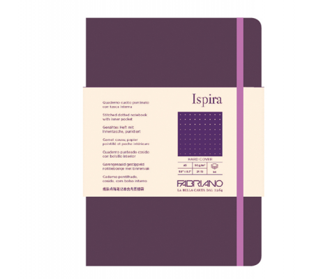 Taccuino Ispira - con elastico - copertina rigida - A5 - 96 fogli - puntinato - viola - Fabriano - 19714809 - 8001348221357 - DMwebShop