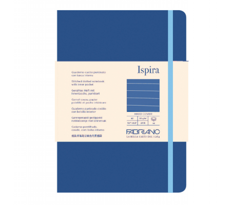 Taccuino Ispira - con elastico - copertina rigida - A5 - 96 fogli - righe - blu royal - Fabriano - 19714806 - DMwebShop
