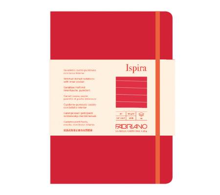 Taccuino Ispira - con elastico - copertina flessibile - A5 - 96 fogli - righe - rosso - Fabriano - 19614802 - 8001348221166 - DMwebShop