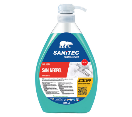 Detergente stoviglie Sani Neopol Piatti - 1 lt - Sanitec - 1274 - 8054633839614 - DMwebShop