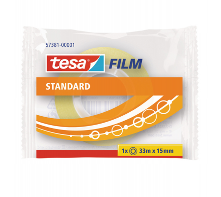 Nastro adesivofilm - 15 mm x 33 mt - trasparente - confezionato singolarmente - Tesa - 57381-00001-02 - 4042448049636 - DMwebShop