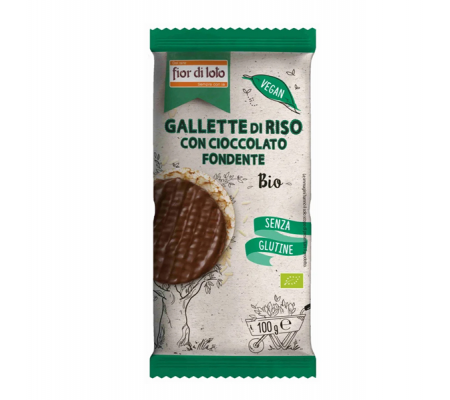 Gallette di riso - con cioccolato fondente - 100 gr - Fior Di Loto - 0041621 - DMwebShop