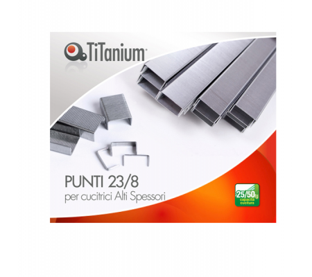 Punti metallici - 23/8 - conf. 1000 pezzi - Titanium - D1431 - 8025133121929 - DMwebShop