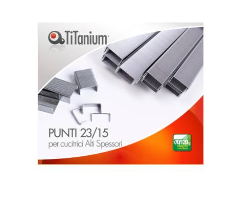 Punti metallici - 23/15 - scatola da 1000 pezzi - conf. 10 pezzi - Titanium - D1434 - 8025133121981 - DMwebShop