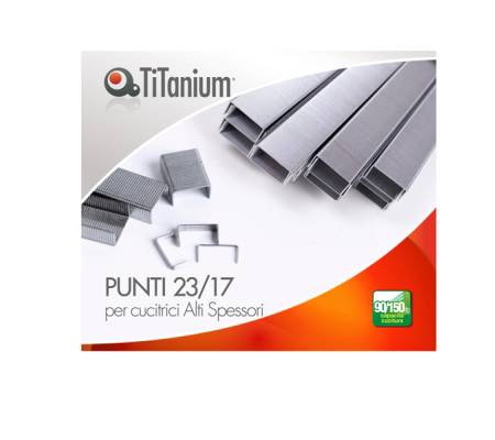Punti metallici - 23/17 - scatola da 1000 pezzi - conf. 10 pezzi - Titanium - D1435 - 8025133122001 - DMwebShop