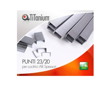 Punti metallici - 23/20 - scatola da 1000 pezzi - conf. 10 pezzi - Titanium - D1436 - 8025133122025 - DMwebShop
