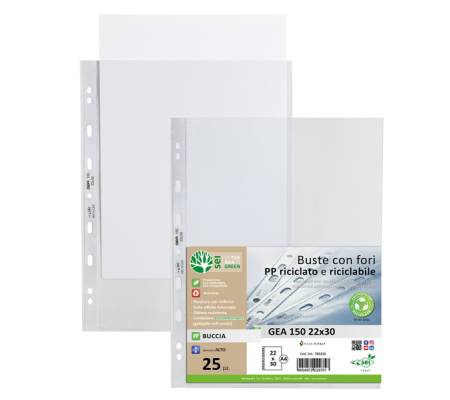 Buste forate Gea 150 PP riciclato buccia pesante 22 x 30 cm Sei Rota 702215 - 25054