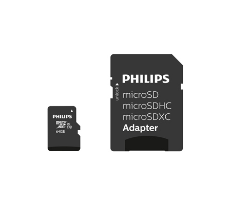 Micro SDXC Card - 64 Gb - Class 10 - adattatore incluso - Philips - PHMSDM64GXC10U1 - 8719274666868 - DMwebShop