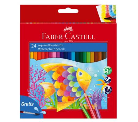 Acquerellabili Red pastelli colorati - mina Ø 3,3 mm - colori assortiti - Astuccio 24 pastelli colorati - Faber Castell - 114425 - 4005401144250 - DMwebShop