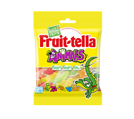 Caramella gommosa - animals - formato pocket 90 gr - Fruit-tella - 06385700 - DMwebShop