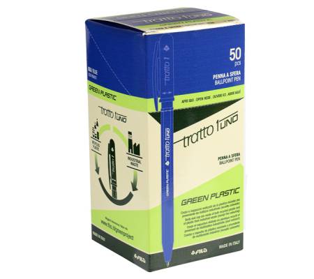 Penna sfera Uno Green - punta media 1 mm - blu - conf. 50 pezzi - Tratto - F838301 - 8000825044014 - DMwebShop