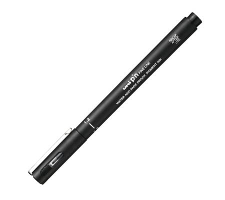 Pin fineliner - punta 1,2 mm - nero - conf. 12 pezzi - Uni Mitsubishi - M PIN112 N - 4902778254776 - DMwebShop