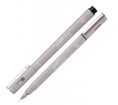 Pin fineliner - punta 0,1 mm - grigio chiaro - Uni Mitsubishi - M PIN101 GRC - 4902778230763 - DMwebShop