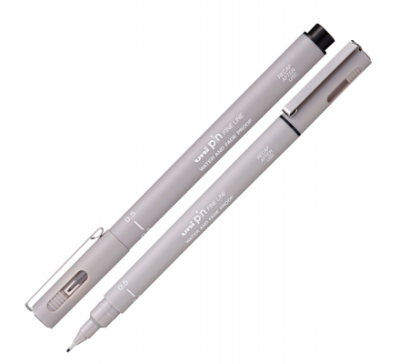 Pin fineliner - punta 0,5 mm - grigio chiaro - Uni Mitsubishi - M PIN105 GRC - 4902778230794 - DMwebShop