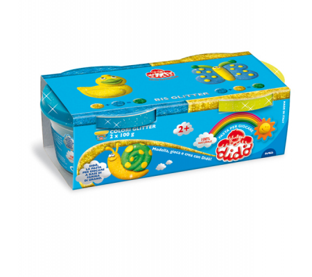 Pasta Glitter - 100 gr - giallo-azzurro - conf. 2 pezzi - Dido - 396701 - 8000144396702 - DMwebShop