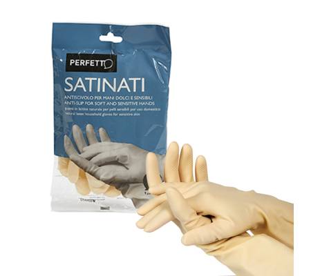 Guanti in lattice - satinati - taglia L/8 - bianco - blister 2 pezzi - Perfetto - 0400C - 8000957040038 - DMwebShop