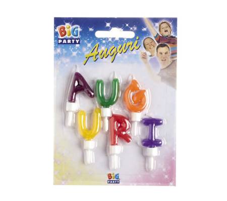 Set candeline - Auguri - colori assoriti - Big Party - 70423 - 8020834704235 - DMwebShop