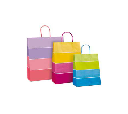 Shopper bicolor - con manici - carta ritorta - 22 x 10 x 2 cm - colori assortiti - Rex Sadoch - SDF22BICOL - DMwebShop