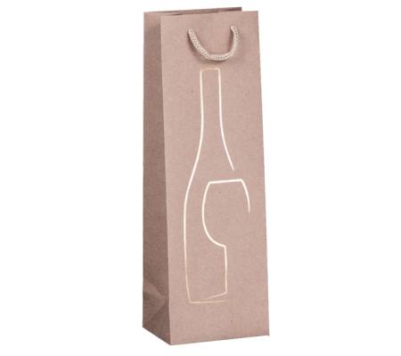 Shopper portabottiglie - con manici in corda - 12 x 37 x 9 cm - avorio - conf. 10 pezzi - Rex Sadoch - SDN12avorio - 8006715220674 - DMwebShop