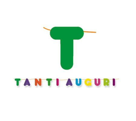 Festone Tanti Auguri - in cartoncino - 6 mt - Big Party - 60874 - 8020834608748 - DMwebShop