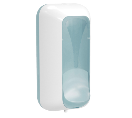 Dispenser per sapone liquido - 217 x 117 x 103 mm - capacita' 0,55 lt - bianco-azzurro - Mar Plast - A89101EM - DMwebShop