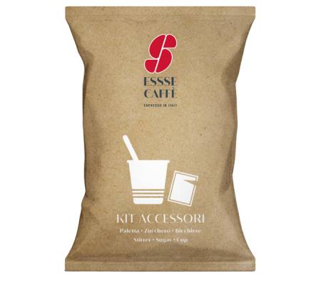 Serving kit - 50 bicchierini + 50 bustine zucchero + 50 palettine - Essse Caffe' - PF 2014 - 8001953002631 - DMwebShop