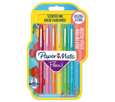 Pennarello Flair Nylon - colori assortiti Scented - conf. 6 pezzi - Papermate - 2138466 - 3026981384660 - DMwebShop