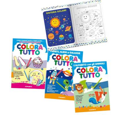 Album da colorare alfabeto inglese spazio - 24 facciate per bambina - pacco 6 pezzi - conf. 6 pezzi - Blasetti - 7702 - 8007758277021 - DMwebShop