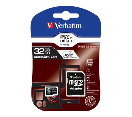 Micro SDHC Classe 10 fino a 45mb/sec - 32 Gb - Verbatim - 44083 - 23942440833 - DMwebShop