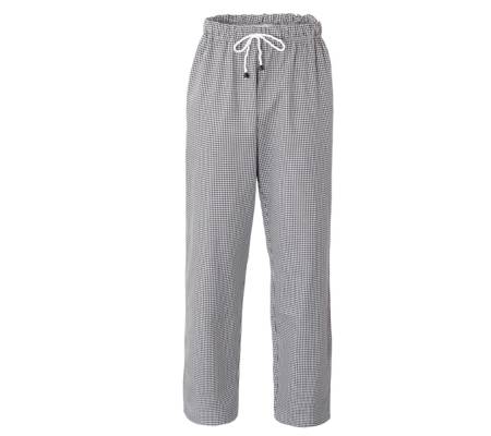 Pantalone da cuoco Plutone - taglia L - bianco-quadretti neri - Giblor's - Q8P00195-Q32-L - 8056149338162 - DMwebShop