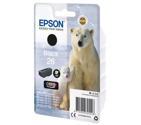 Cartuccia ink - 26 - nero - 6,2 ml - Epson - C13T26014012 - 8715946625546 - DMwebShop