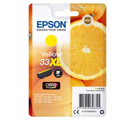 Cartuccia ink - 33XL - giallo - 8,9 ml - Epson - C13T33644012 - 8715946626345 - DMwebShop
