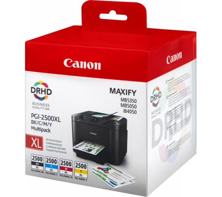 Cartucce ink - C-M-Y-K - C 1295 pagine - M 1520 pagine - Y 2500 pagine - K 1755 pagine - Canon - 9254B004 - DMwebShop