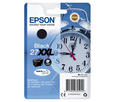 Cartuccia originale inchiostro - nero - Epson 27XXL - 34,1 ml - Epson - C13T27914012 - 8715946625942 - DMwebShop